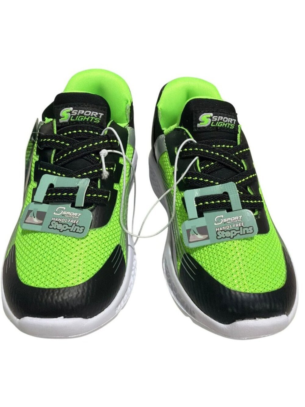 Skechers Light Up Boys Step-Ins Memory Foam Sneaker Shoes Myles Style Green New